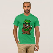 T-shirt Chemise de la Saint-Patrick | Ours brun avec drape (Devant entier)