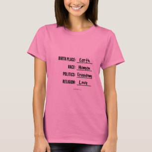 T-shirt CHEMISE de la TERRE de LIEU DE NAISSANCE (pièce e
