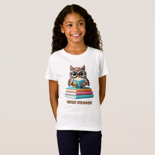 T-Shirt Chemise de lecture Wise Reader Owl pour les enfant (Devant entier)