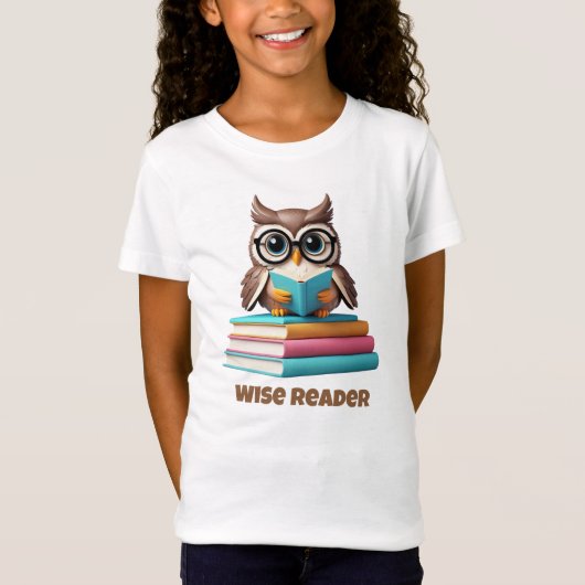 T-Shirt Chemise de lecture Wise Reader Owl pour les enfant (Devant)