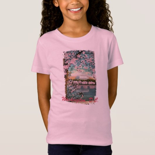 T-Shirt Chemise de l'enfant peinte en fleurs de cerisier (Devant)