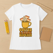 T-shirt Chemise de l'enseignant amusante; Café et nom répé