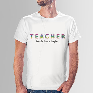 T-shirt Chemise de l'enseignant couleur texte personnalisé