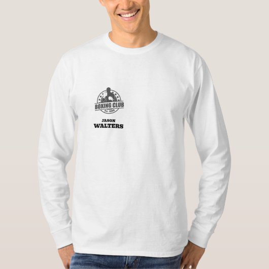 T-shirt Chemise de l'équipe de boxe avec nom et votre logo (Devant)