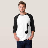 T-shirt Chemise de longueur de la note 3/4 de musique (Devant entier)