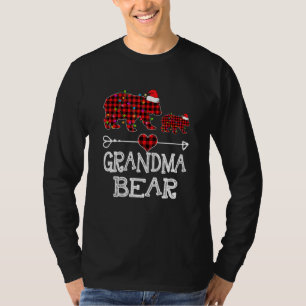 T-shirt Chemise de l'ours de grand-mère Buffle rouge Plaid