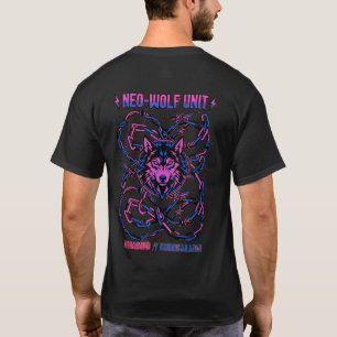 T-shirt Chemise de l'unité Neo Wolf – Graphique néon cyber