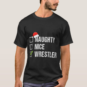 T-shirt Chemise de lutteur méchant gentil Santa Noël