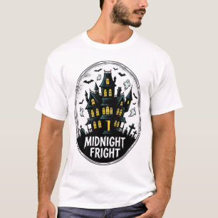 T-shirt Chemise de maison hantée Nuit effrayante Vecteur H