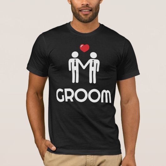 T-shirt Chemise De Mariage Gay Pour Hommes (Devant)