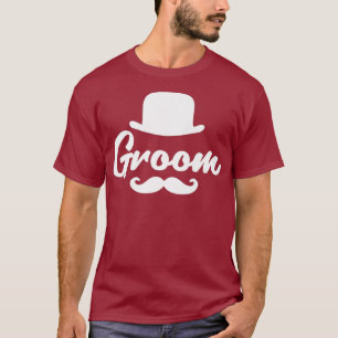 T-shirt Chemise de mariée Chapeau melon Moustache Cadeau p
