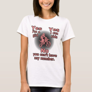 T-shirt Chemise de moto cross - Oui je suis une fille