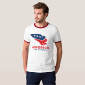 T-shirt Chemise de Newt Gingrich Chickenhawk (Devant entier)