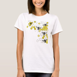 T-shirt Chemise de nid d'abeilles d'abeille de miel
