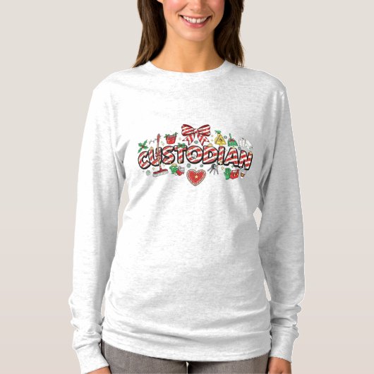 T-shirt Chemise de Noël à manches longues pour concierge (Devant)