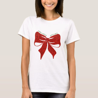T-shirt Chemise de Noël à nœud cadeau festif -- Nœud rouge