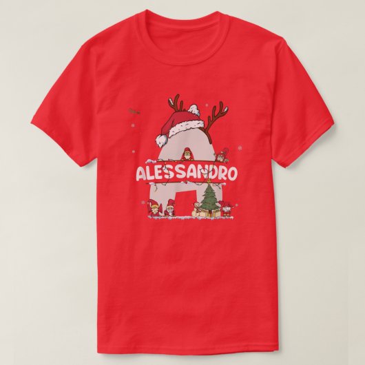 T-shirt Chemise de Noël Alessandro w Alessandro Nom pour f (Design devant)