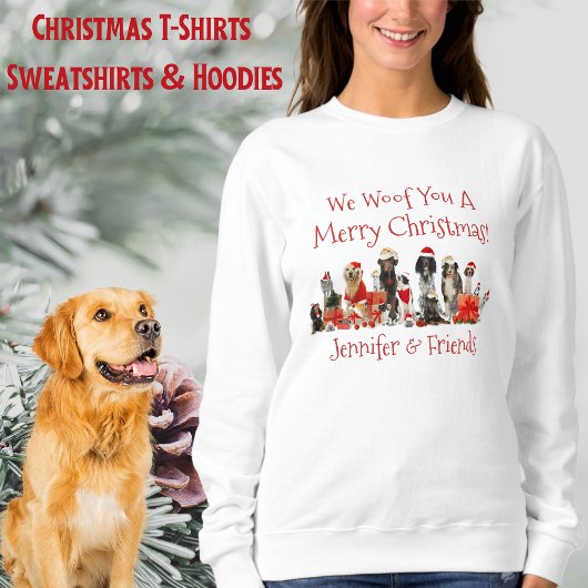 T-shirt Chemise de Noël Amoureux des chiens, Ajouter un no