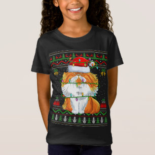 T-Shirt Chemise de Noël avec éclairages Style Santa Chaton