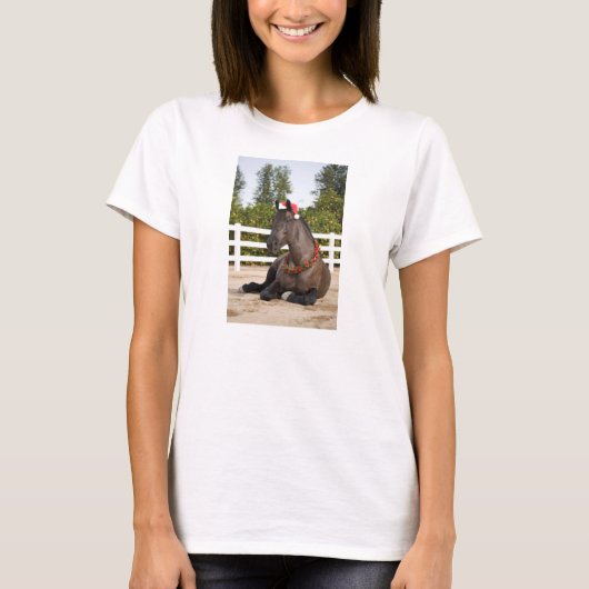 T-shirt Chemise de Noël du cheval (Devant)