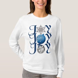 T-shirt Chemise de Noël en argent bleu