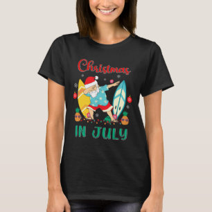 T-shirt Chemise de Noël en juillet Santa drôle d'été plage