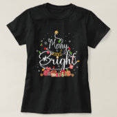 T-shirt Chemise de Noël familiale, Joyeuse et brillante (Design devant)