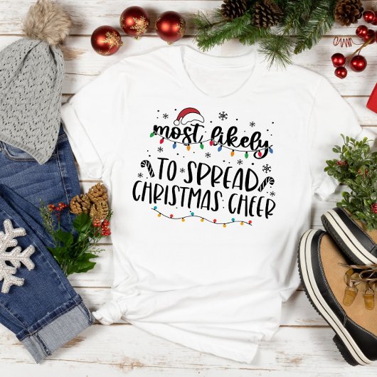 T-shirt Chemise de Noël Familiale La Plus Probable