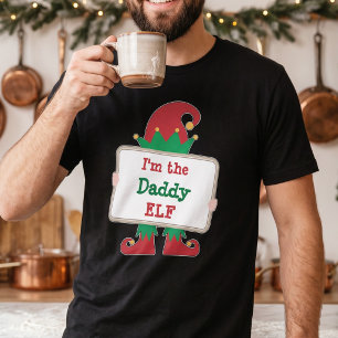 T-shirt Chemise de Noël Fantaisiste - Papa Elfe Tenant un