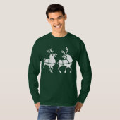 T-shirt Chemise de Noël Festive Hommes Reindeer (Devant entier)