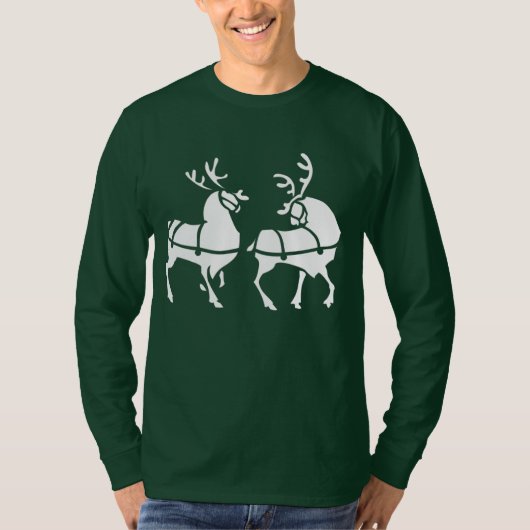 T-shirt Chemise de Noël Festive Hommes Reindeer (Devant)