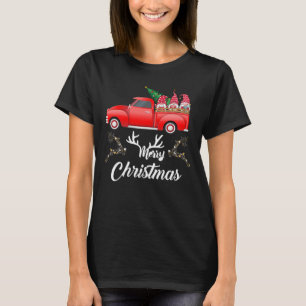 T-shirt Chemise de Noël Gnomes de Camion Rouge - Joyeux No