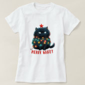 T-shirt Chemise de Noël Grumpy Cat (Design devant)