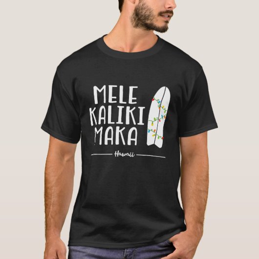 T-shirt Chemise de Noël hawaïenne Mele Kalikimaka Surfboar (Devant)
