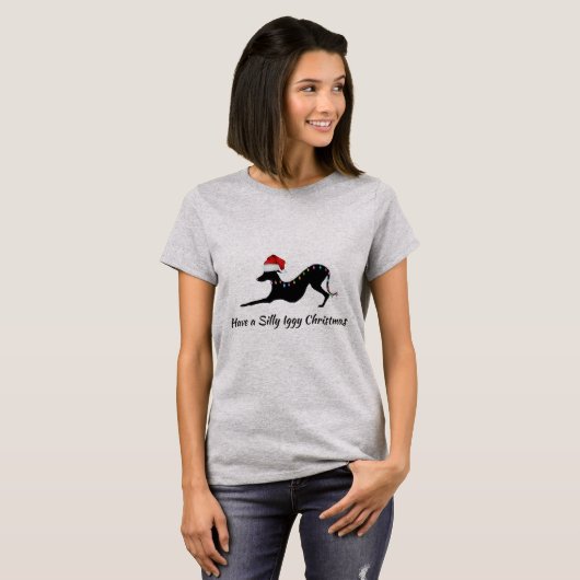 T-shirt Chemise de Noël italienne Greyhound. (Devant entier)