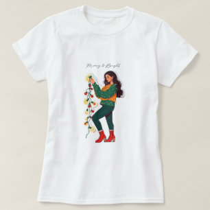 T-shirt Chemise de Noël Joyeuse et brillante
