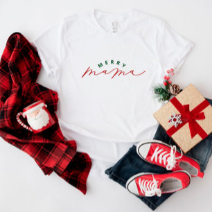 T-shirt Chemise de Noël Joyeuse Mama Script