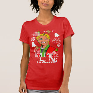 T-shirt Chemise de Noël laide rouge Hillary Clinton, femme