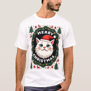 T-shirt Chemise de Noël Laide Smudge Cat (1)