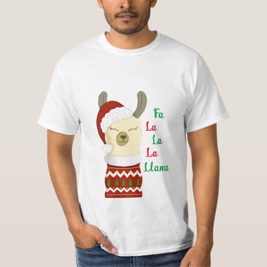 T-shirt Chemise de Noël Llama (Devant)