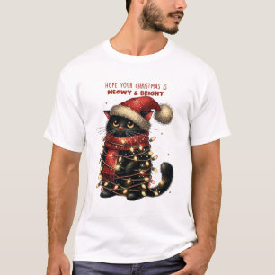 T-shirt Chemise de Noël Meowy & Bright Cat