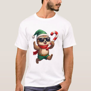 T-shirt Chemise de Noël Paresseux Elfe Bonbon Poivre de Me