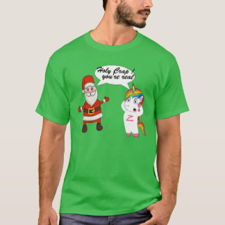T-shirt Chemise de Noël père Noël Unicorn - Funny Holiday