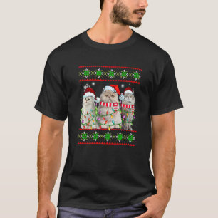 T-shirt Chemise de Noël pour chat Chapeau de Père Noël Pou