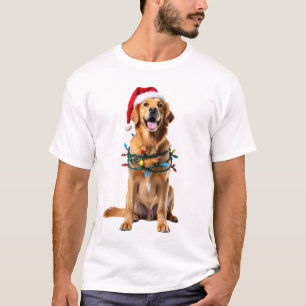 T-shirt Chemise de Noël pour chien, Golden retriever de No