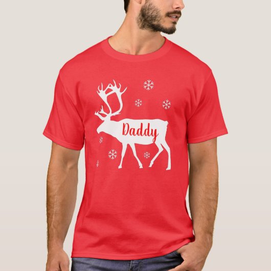 T-shirt Chemise de Noël Reindeer Daddy (Devant)