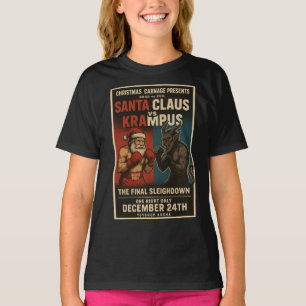 T-shirt Chemise de Noël Santa contre Krampus Fight Night –