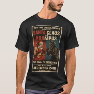 T-shirt Chemise de Noël Santa contre Krampus Fight Night –