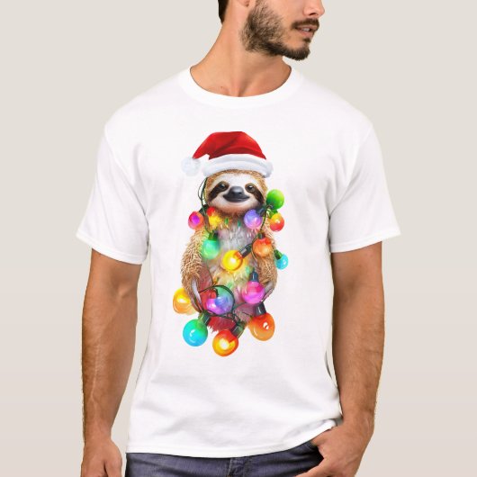 T-shirt Chemise de Noël Sloth (Devant)