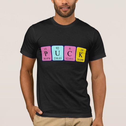T-shirt Chemise de nom de table périodique (Devant)